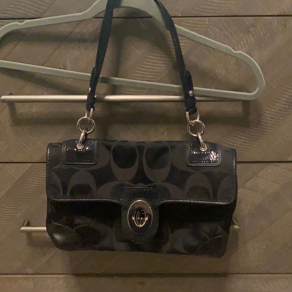 Coach Signature Sateen Flap Purse